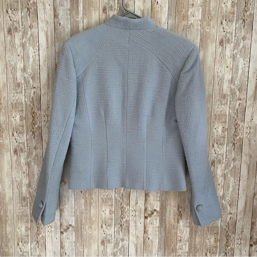 The J Peterman Company Women’s Vintage Light Blue Wool Blend Tweed Blazer - Picture 3 of 5